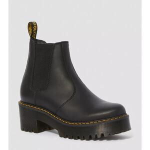 Dr Marten Rometty Wyoming Leather Platform Chelsea Boots in Black
